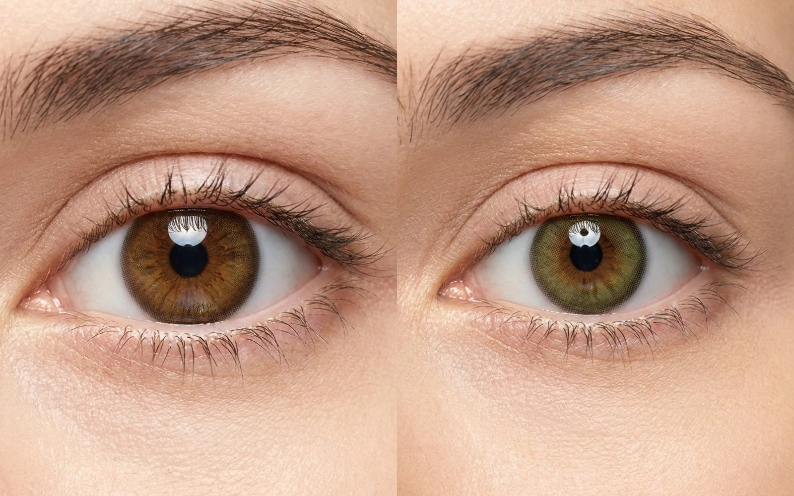 Antes y después en ojo café